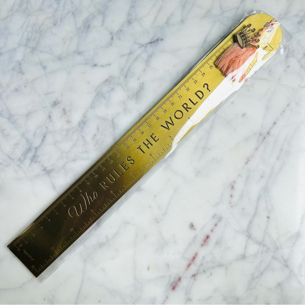 Think Ink Metal Ruler with Decorative Tassle and Charm